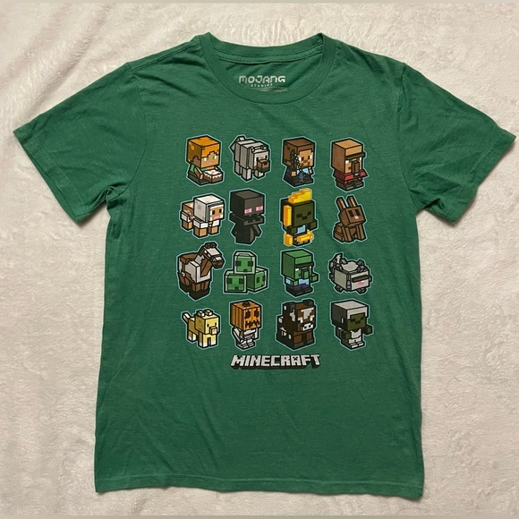 Minecraft T-shirt Boys Youth Size XL Mojang Studios Short Sleeve Green - Picture 1 of 4
